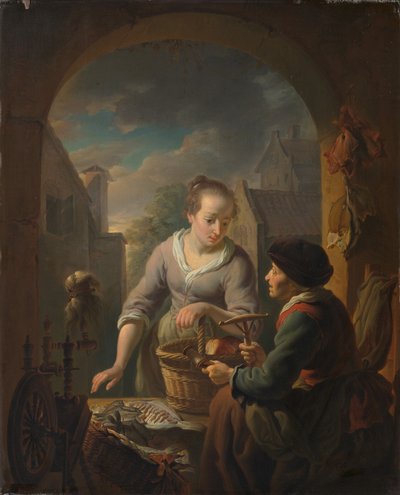 Vendedora de pescado por la noche de Louis de Moni
